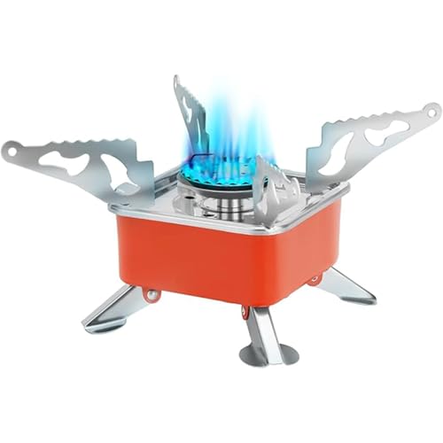 Image of EYUVAA LABEL Portable Camping Stove for Travel Lightweight Backpack Butane Gas Burner, Compact Cooking Stove, Small Foldable Gas Stove for Hiking, Travel, Outdoor Cooking, and Camping (Pack of 1)