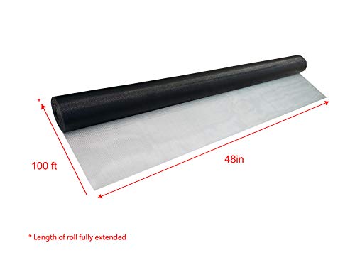 Lazy Dog Warehouse Window Screen Mesh Roll 48in x 100ft – Fiberglass Screen Replacement Mesh for DIY Projects - Black Mesh - Thumbnail 6