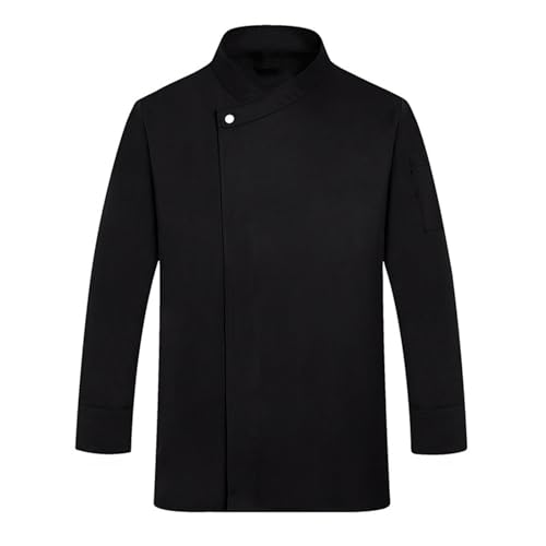 Womens Chef Coat Cardigan Button Professional Unisex White Classic Long Sleeve Black Uniforme Camisas De para Mujer