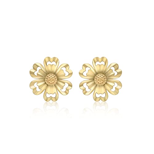 Boutons d'oreilles femme or jaune 9 carats, cadeau idéal précieux