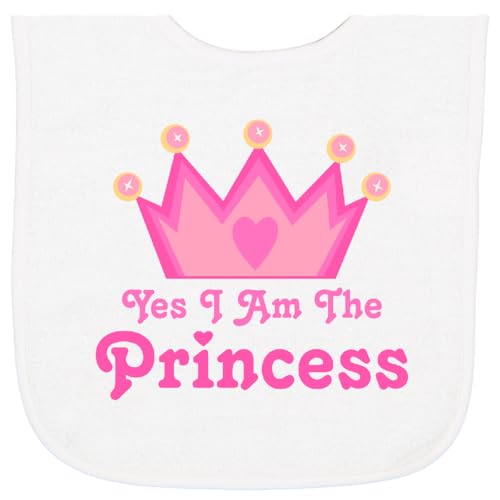 inktastic Yes I Am the Princess Crown Baby Terry Cloth Bib