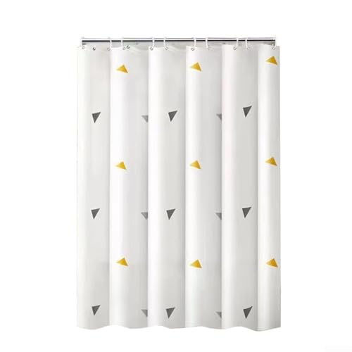 Rideau de douche élégant avec motif triangle inversé, facile à entretenir, intégration sans couture dans n'importe quelle salle de bain (180 x 180 cm)