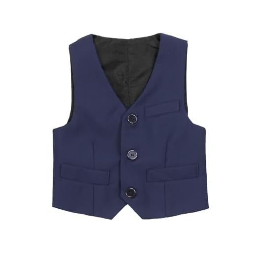 Alvivi Chaleco Niños Chicos Traje Formal de Fiesta Boda Ceremonia Bautizo Cumpleaños Algodón Sin Mangas Gentleman Formal Suit Vest Waistcoat Azul Marino 3-4 años
