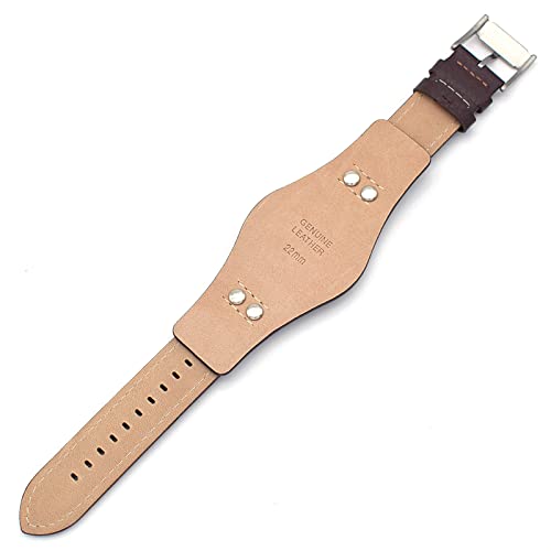 THEAGE for Fossil CH2891 Leather Watch Bands 22mm Replacement with Stainless Steel Buckle - 22mm Fossil CH2891 Leather Watch Strap