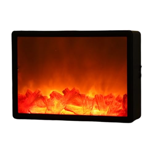 Lanterne de cheminée LED, lampe de cheminée rectangulaire, simulation flamme, lumière feu pour la décoration intérieure la maison, ornements noël, Mini table électrique