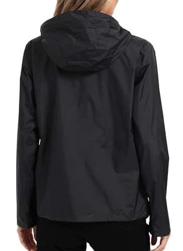 Image of Women's Rain Jacket Lightweight Waterproof Raincoat | Hooded Windproof Rain Coats Adjustable Windbreaker Rainy Snow Day