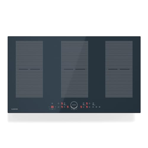 Klarstein Delicatessa 90 Induction Hob - 6-Zone Built-In Induction Cooker, 10500W With Flexzone & Boosters, Slider Control, Timer & Child Lock, Black Glass-Ceramic, 90cm Design