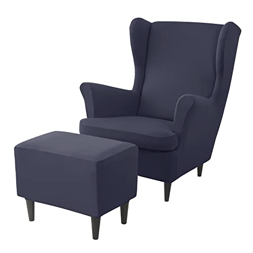 Fundas para otomana y sillón orejero Spandex de alta elasticidad azul marino