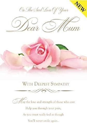 Write From The Heart Pink Rose - Sad Loss of Dear Mum Mother - Deepest Sympathy Condolence Card