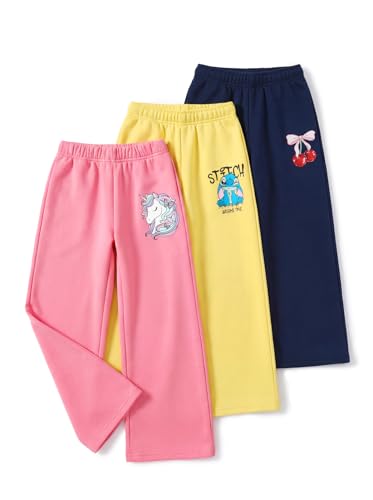 Image of HELLCAT Printed Track Pants for Girls | Blended Cotton Feel Lower | Night Pants & Track Pant Pants | Sizes 3-16 Years | Pack of 3
