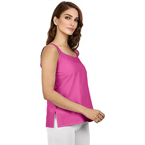 Image of Cotton Short Camisole Non-Stretchable Slip for Women | Short Kurti Slip | Short Camisole | Half-Length Lining | Waist Length Inner | Sameez | Samij(Half Slip)