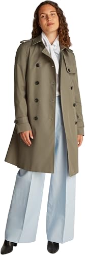 Tommy Hilfiger Damen Trenchcoat Cotton Slim Fit Kurz, Braun (Tundra Brown), 32 – Ansicht 4