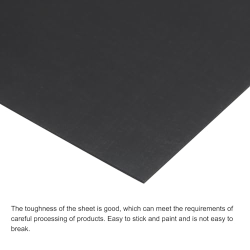 Image of MECCANIXITY Black ABS Plastic Sheet 10 x 8 x 0.03 Inch for Building Model, DIY Crafts, Panel, Pack of 1 Pcs