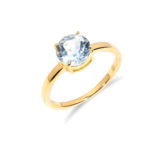 Bague en pierre précieuse pour homme et femme topaze ronde