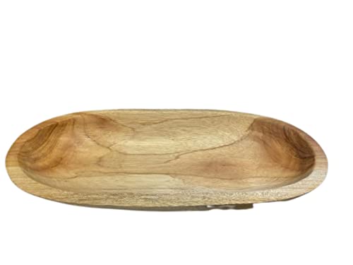 Andaluca Teak Wood Oval Decorative Bowl 14In #TOP2