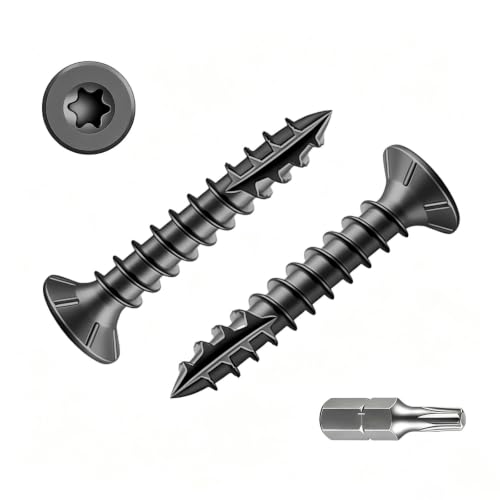 Wensilon #4 * 5/8" Black Deck Screws 568pcs 1 lbs 3x16mm