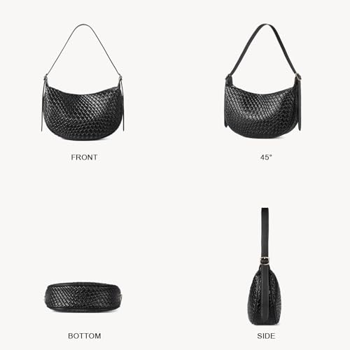 BOSTANTEN Damen Handtaschen Klein,Geflochtene Taschen Umhängetasche Damen Crossbody Bag Schultertasche für Frauen Tote Bag,Schwarz