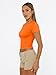 Trendy Queen Womens Short Sleeve T Shirts Summer 2026 Crop Tops Basic Slim Fit Gym Workout Y2k Clothes Orange XS