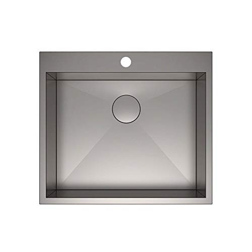 Kraus KP1TS25S-1 Pax Series Drop-in 16 Gauge Stainless Steel 25 in. 1-Hole Single Bowl Kitchen Sink