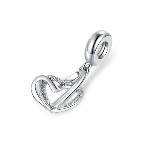 Abalorio de corazón entrelazado de cobre compatible con pulsera estilo europeo 2