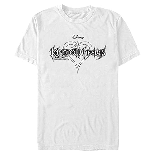 Disney Kingdom Hearts-Camiseta de Manga Corta, Color Negro y Blanco, M Unisex Adulto