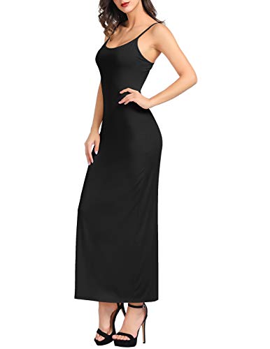 Kate Kasin Women Full Slips Full Length Under Dress Camisole Slip Dress Black L