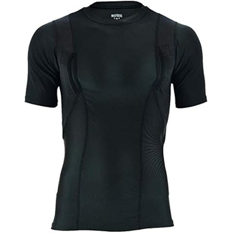 Mafoose Men's Short Sleeve Concealed Carry Gun Holster Shirt Black X-Large Cover
