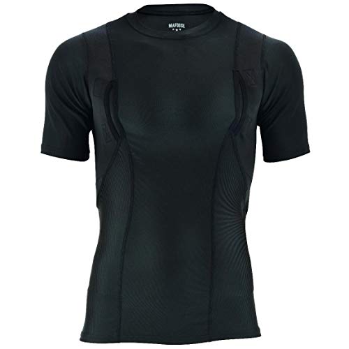 Mafoose Men's Short Sleeve Concealed Carry Gun Holster Shirt Black X-Large