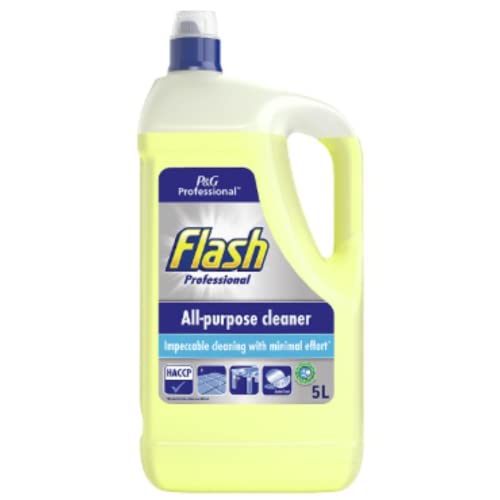 Flash Professional All-Purpose Cleaner Lemon | Powerful Grease & Dirt Removal | Fresh Citrus Fragrance | Multi-Surface Floor & Surface Cleaner | 5L x 2 Pack