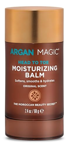 Argan Magic Head To Toe Moisturizing Balm | Softens, Smooths & Hydrates | Original Scent | Made in USA, Cruelty Free, Paraben Free (2.4 Oz)