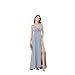 Taki Begonia Womens Chiffon Sleeveless V Neck Bridesmaid Dress Long Pleated A Line Fashion Formal Prom Dresses SkyBlue