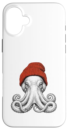 Funny Octopus Sea Animal Beanie Ocean Lover �X�}�z�P�[�X iPhone 16 Plus �p