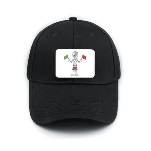 Casquette de baseball noire confortable pour le sport avec drapeau Costa Rica