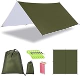 Campingplane Zeltplane, CAMULAND wasserdichte, Leichte und Tragbare Hängeplane, Überlebensunterkunft für Outdoor Camping, Wandern und Rucksacktourismus