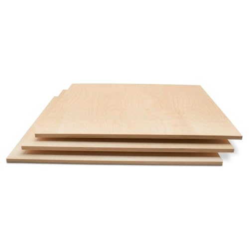 Baltic Birch Plywood 24 x 24 x 3/4 Inch - 18 mm Craft Wood B/BB Grade Stronger Than Basswood Sheets or Balsa Wood Perfect for Laser CNC Cutting Wood Shelves by Woodpeckers