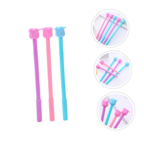 Baluue 12 bolígrafos de tinta gel 0.5mm flor rosa miniatura 6