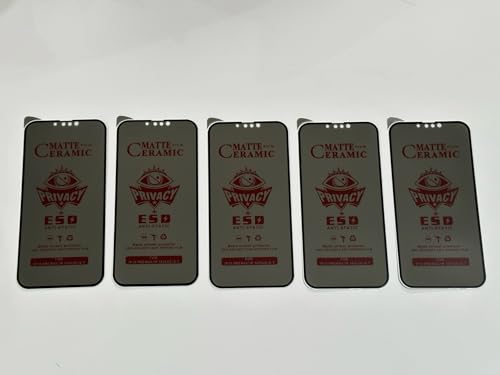 OZ MARKETPLACE [5 Pack] [3 Pack + 2 BONUS] MATTE PRIVACY Durable Flexible Ceramic Screen Protectors for iPhone 13 Pro Max, 14 Plus - Premium Shockproof Anti-Spy Phone Cover