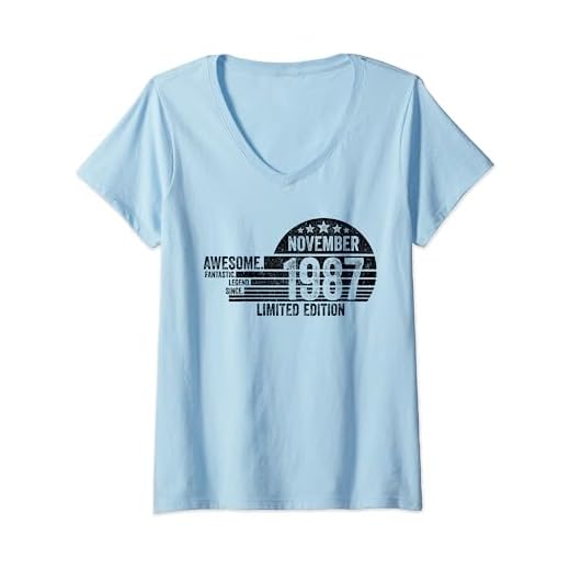 Regalo De Cumpleaños, Impresionante Desde Noviembre 1987 Camiseta Cuello V