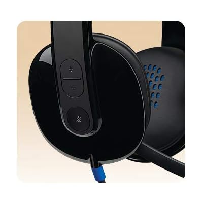 Logitech H540 Wired Over-Ear Microphone Headset, Laser-Tuned Drives and Built-in Equalizer, Digital Stereo Audio, Over-Ear Inspections, Noise Canceling Foldable Microphone, Black