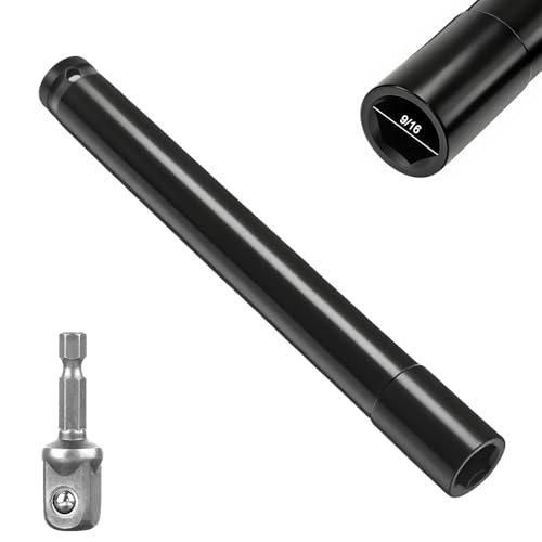 9/16(14mm) Power Nut Driver Nut Runner Hollow Socket Fit Long Bolts and Ductwork 9/16 Deep Socket (7.65Length)