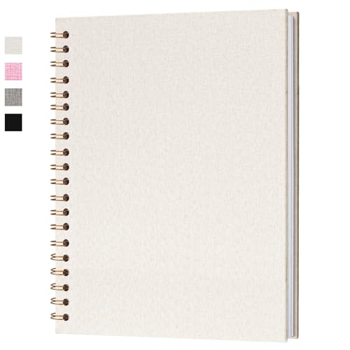 Hiwhy Álbum de Fotos Scrapbook de Lino, 28x20,5 cm Scrapbooking Álbum de Recuerdos con 40 Páginas DIY Libro de Memoria para Viajes en Familia Boda Navidad Bebé Niño Viaje Graduación Cumpleaño, Beige