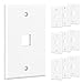 Cable Matters (10-Pack) Low Profile 1 Port Keystone Jack Wall Plate in White
