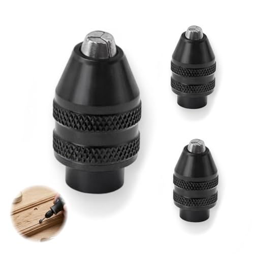 3PCS 4486 Mandrin Universel Autoserrant pour Outil Rotatif 0.5-3.2mm, Adaptateur Universel pour 4486 Mandrin Mini Perceuse, Changement d’Accessoires Rapide et Précis