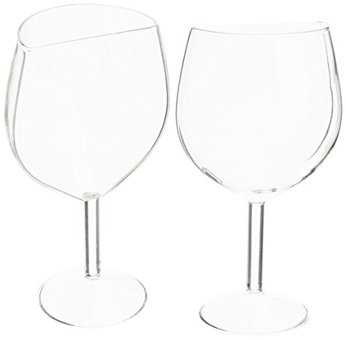 AddLiquid Half Cut Wine Glass Set of 2 ~ Share a Whole Bottle of Wine