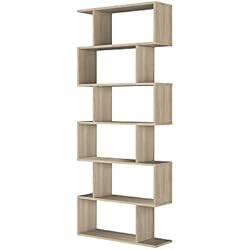 Estanteria Athena Alta Habitdesign Estantería Salon, Comedor, Libreria Oficina, Separador Ambientes, Modelo Athena, Color Roble Canadian, Medidas: 80 cm (Ancho) x 192 cm (Alto) x 25 cm (Fondo)