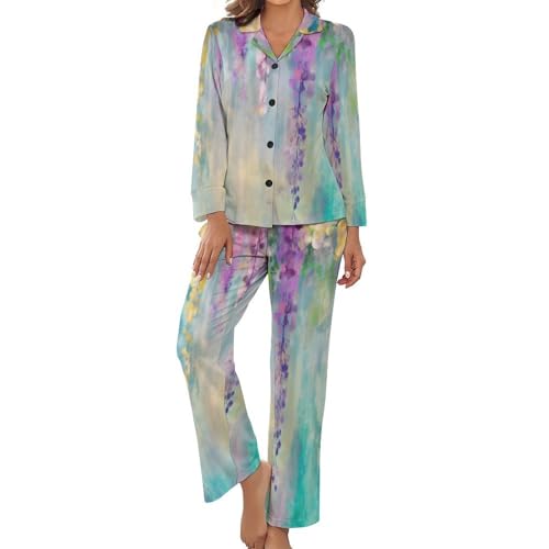 Pyjama grande taille femme ensemble détente été chemise et pantalon