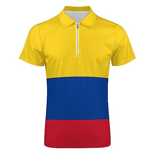 Polo con cierre para hombres, manga corta, camisa de golf casual con cuello miniatura 4