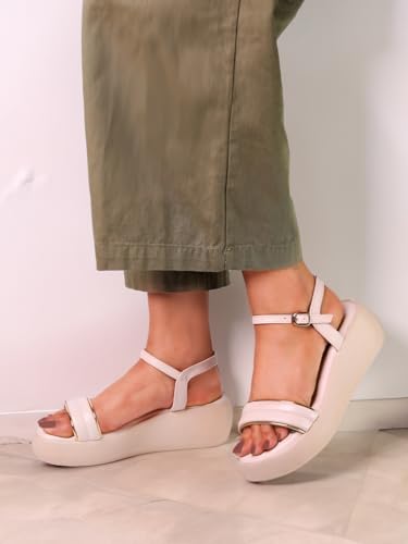 Image of MONROW Fancy and Stylish Extra Cushioning and Comfortable Fashionable Light Weight Allday wear Vegan Wedge Heels for Women and Girls