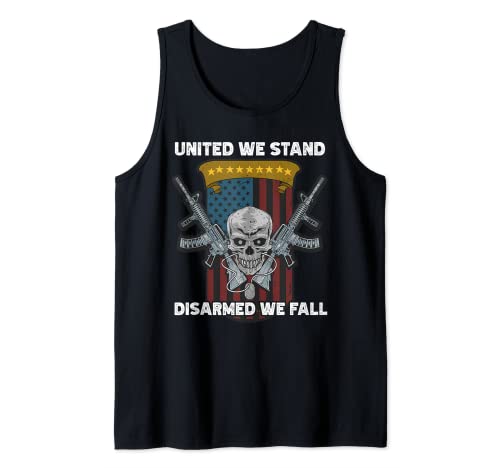 Pro guns United estamos desarmados caemos bandera de EE.UU. cráneo Camiseta sin Mangas