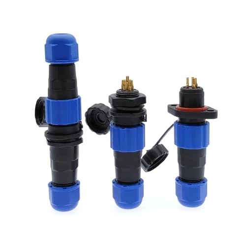 Conector SP13 IP68 estanco de 3 pines con tuerca trasera para cable exterior 2